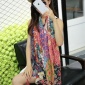 2016土耳其湿拓画文艺手绘花朵春秋棉质围巾丝巾 夏季防晒披肩女